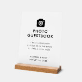 Snap a Selfie White Wedding Foto Guestbook Acrylschild (Winkel)