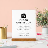 Snap a Selfie White Wedding Foto Guestbook Acrylschild (Hochzeit)