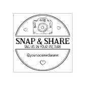 Snap and Share, Business Social Media Packaging Gummistempel (Prägung)