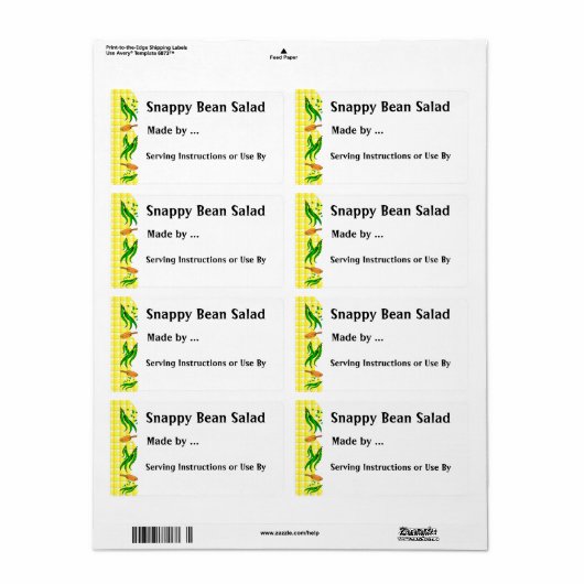 Snap Boans Custom Canning oder Freezer Labels (Vorne)
