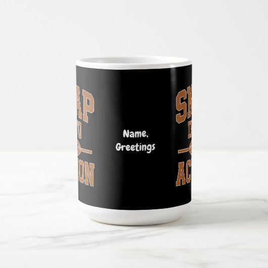 Snap Into Action Retro Football Game Day Design Kaffeetasse (Mittel)