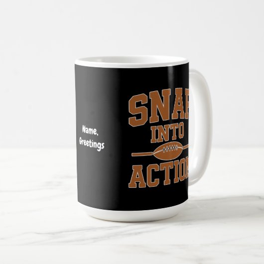 Snap Into Action Retro Football Game Day Design Kaffeetasse (VorderseiteRechts)