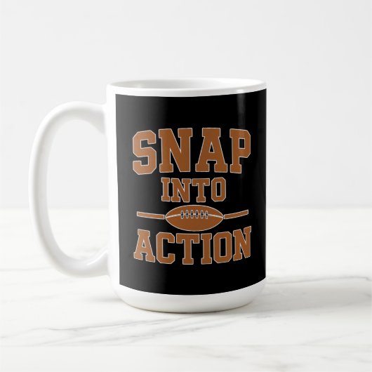 Snap Into Action Retro Football Game Day Design Kaffeetasse (Links)