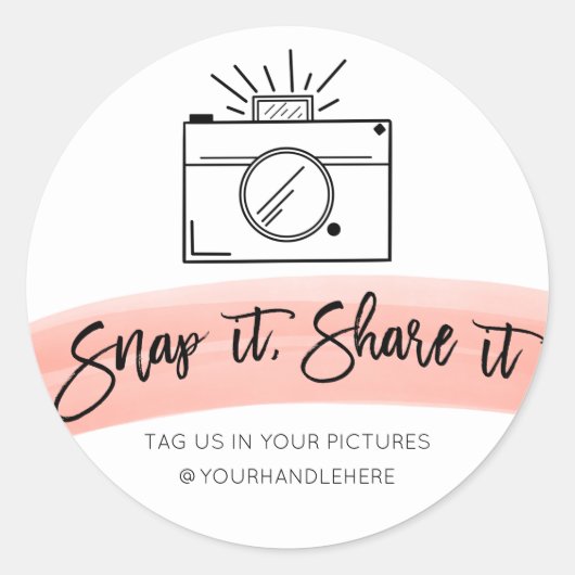 Snap it Share it Camera Wokor Social Media Runder Aufkleber (Vorderseite)