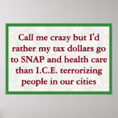 SNAP not ICE Poster (Vorne)