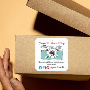 Snap & Share Danke Social-Media-Paket Quadratischer Aufkleber