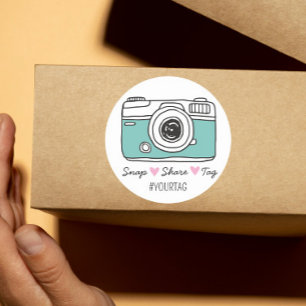 Snap & Share Danke Social Media Paket Runder Aufkleber