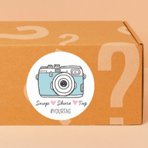 Snap & Share Danke Social Media Paket Runder Aufkleber