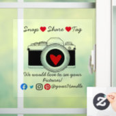 Snap-Sharing-Tag für soziale Medien - Kleinunterne Fensteraufkleber (Zuhause)