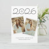 Snap Shots Minimal Graduation Announcement Card Einladung (Stehend Vorderseite)