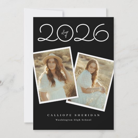 Snap Shots Minimal Graduation Announcement Card Einladung (Vorderseite)