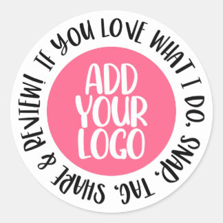Snap-Tag-Share-Review Niedliches Add-Logo für klei Runder Aufkleber