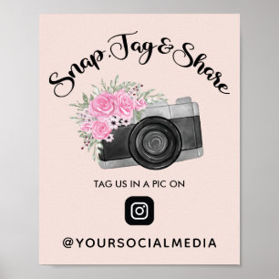Snap, Tag, soziale Medien auf Instagram freigeben Poster