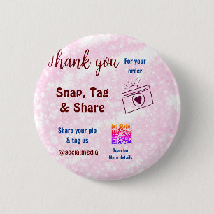 Snap-Tag teilen soziale Medien QR-Code Glitter ros Button