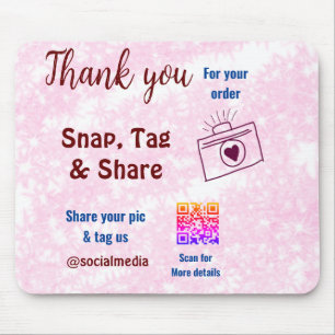 Snap-Tag teilen soziale Medien QR-Code Glitter ros Mousepad