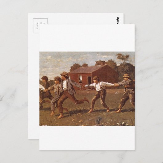 Snap the Whip', Winslow Homer_Great Work of Art Postkarte (Vorne/Hinten)