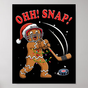 Snap Weihnachten Santa Lebkuchen spielt Hockey Pl Poster