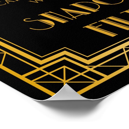 Snapchat Wedding Sign | Gatsby Art Deco Poster (Ecke)