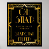 Snapchat Wedding Sign | Gatsby Art Deco Poster (Vorne)