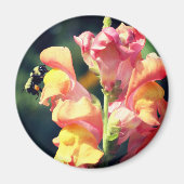 Snapdragon And Bee Flower Photography Magnet (Vorne)