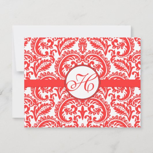 Snapdragon Coral Wedding RSVP (Rückseite)