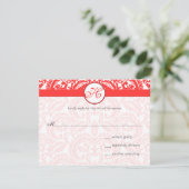 Snapdragon Coral Wedding RSVP Karte (Stehend Vorderseite)