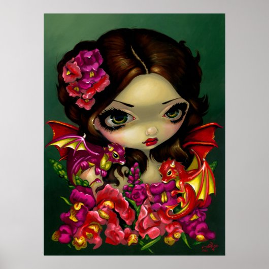 Snapdragon Fairy ART DRINT Fantasy Dragon Blume Poster (Vorne)