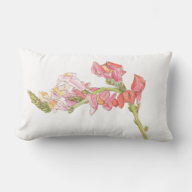 Snapdragon und Cornflower Lendenkissen (Vorderseite)