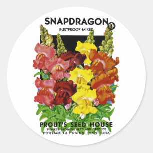 Snapdragon Vintag Seed Packet Runder Aufkleber