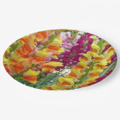 Snapdragons farbenfrohe Blüte Pappteller (Schrägansicht)