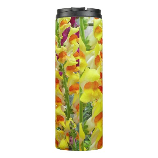 Snapdragons farbenfrohe Blüte Thermosbecher (Rückseite)
