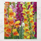 Snapdragons farbenfrohe Blüte Weinetikett (Einzelnes Label)
