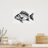 Snapper - Fischdrucker Poster (Küche)