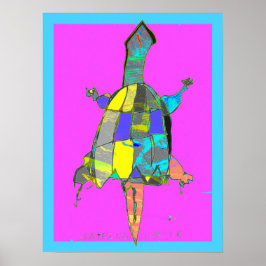 Snapping Turtle Abstract Art Poster