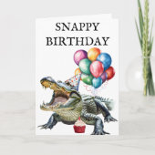 Snappy Birthday Alligator Funny Crocodile Karte (Vorderseite)