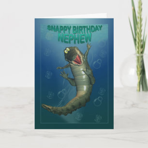 Snappy Birthday Happy Crocodile Underwater View Karte