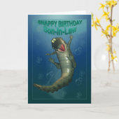 Snappy Birthday Happy Crocodile Underwater View Karte (Gelbe Blume)