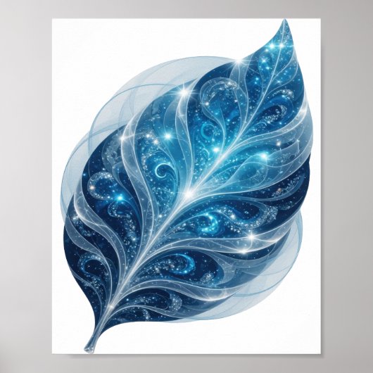 Snappy Blue BLUE ICE LEAF Textdesign Poster (Vorne)
