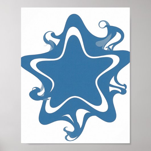 Snappy Blue BLUE STAR Statement Design Poster (Vorne)