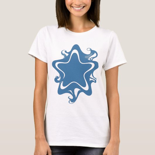 Snappy Blue BLUE STAR Statement Design T-Shirt (Vorderseite)