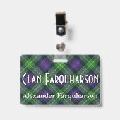 Snappy Clan Farquharson Tartan Ausweis (Vorderseite mit Clip)