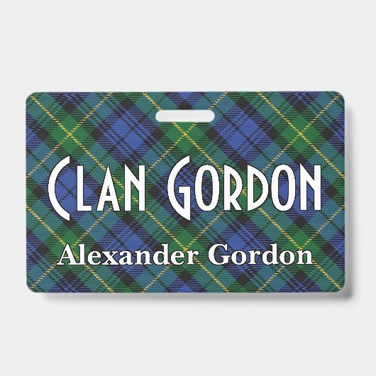 Snappy Clan Gordon Tartan Ausweis (Vorderseite)