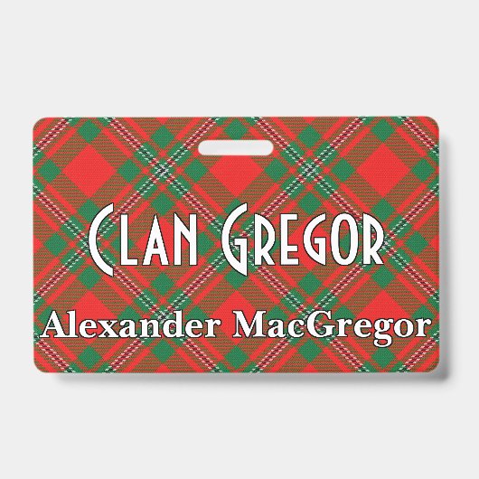 Snappy Clan Gregor MacGregor Tartan Ausweis (Front)