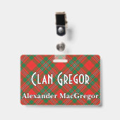Snappy Clan Gregor MacGregor Tartan Ausweis (Front with Clip)