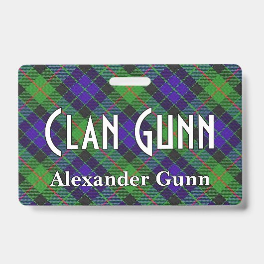 Snappy Clan Gunn Tartan Ausweis (Vorderseite)