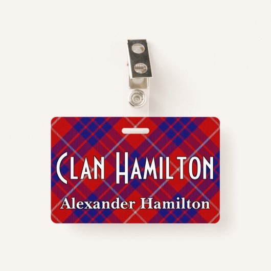 Snappy Clan Hamilton Tartan Ausweis (Vorderseite mit Klammer)