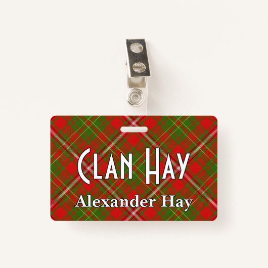Snappy Clan Hay Tartan Ausweis (Vorderseite mit Klammer)