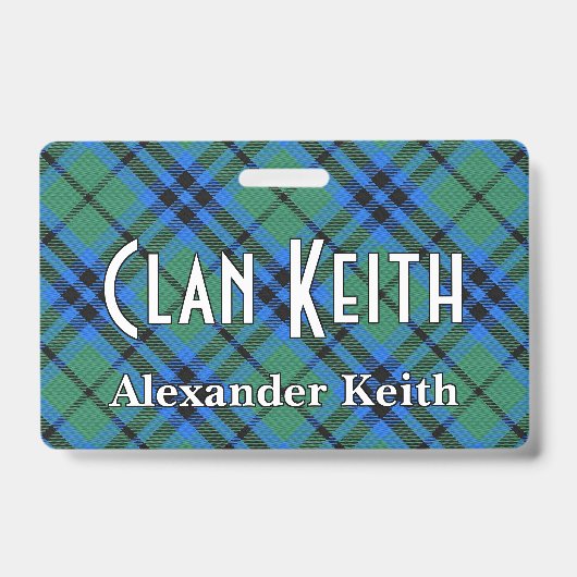 Snappy Clan Keith Tartan Ausweis (Vorderseite)