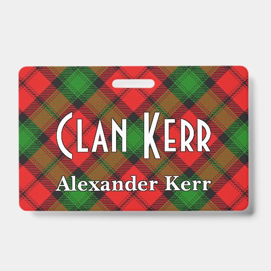 Snappy Clan Kerr Tartan Ausweis (Vorderseite)