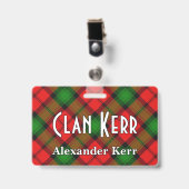 Snappy Clan Kerr Tartan Ausweis (Vorderseite mit Clip)